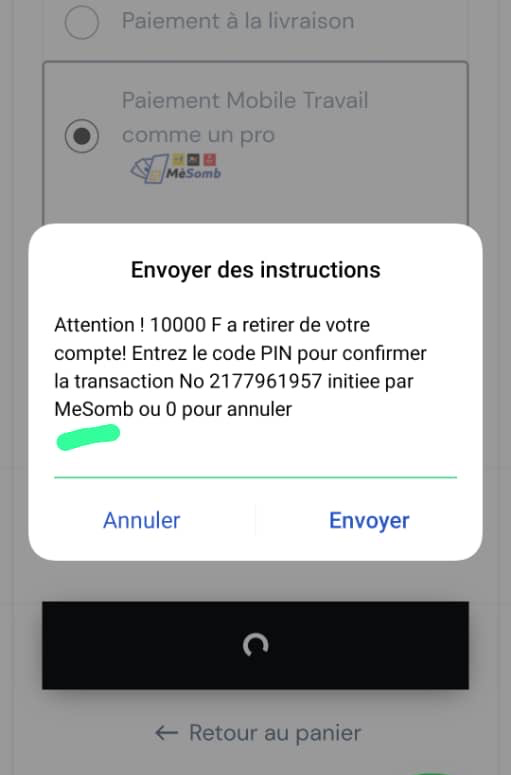 Mobile Money Push Confirmation