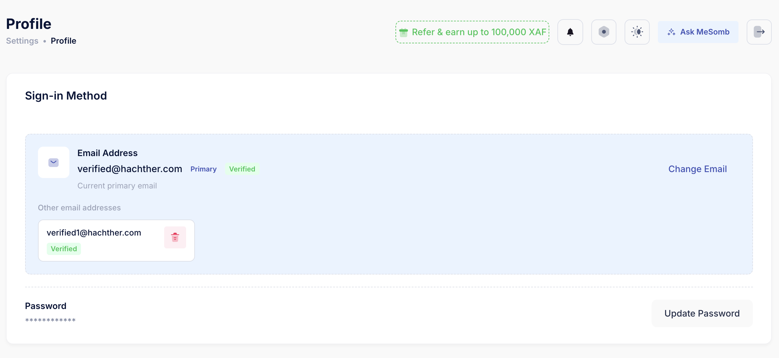 Remove old email address