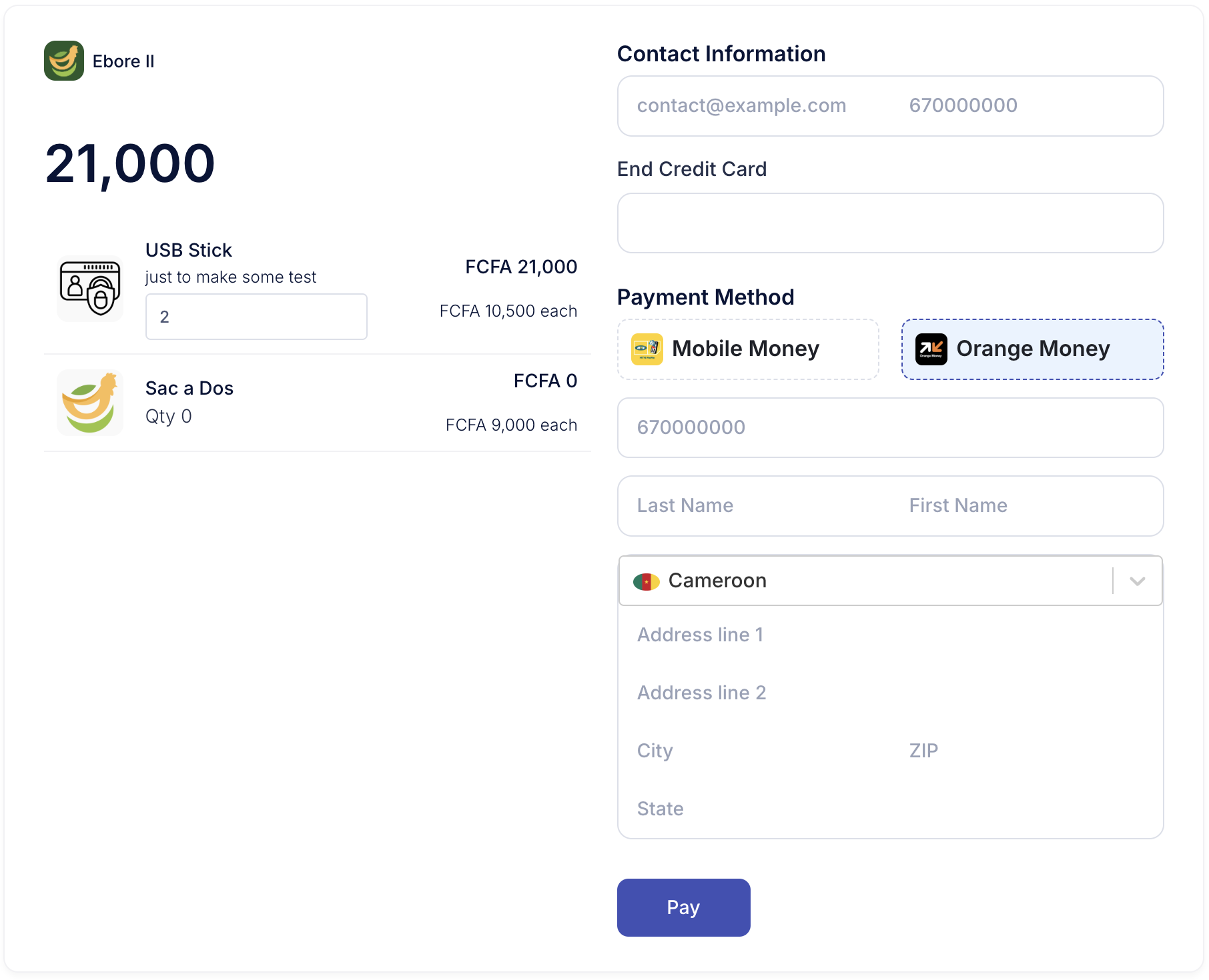 Application creation form